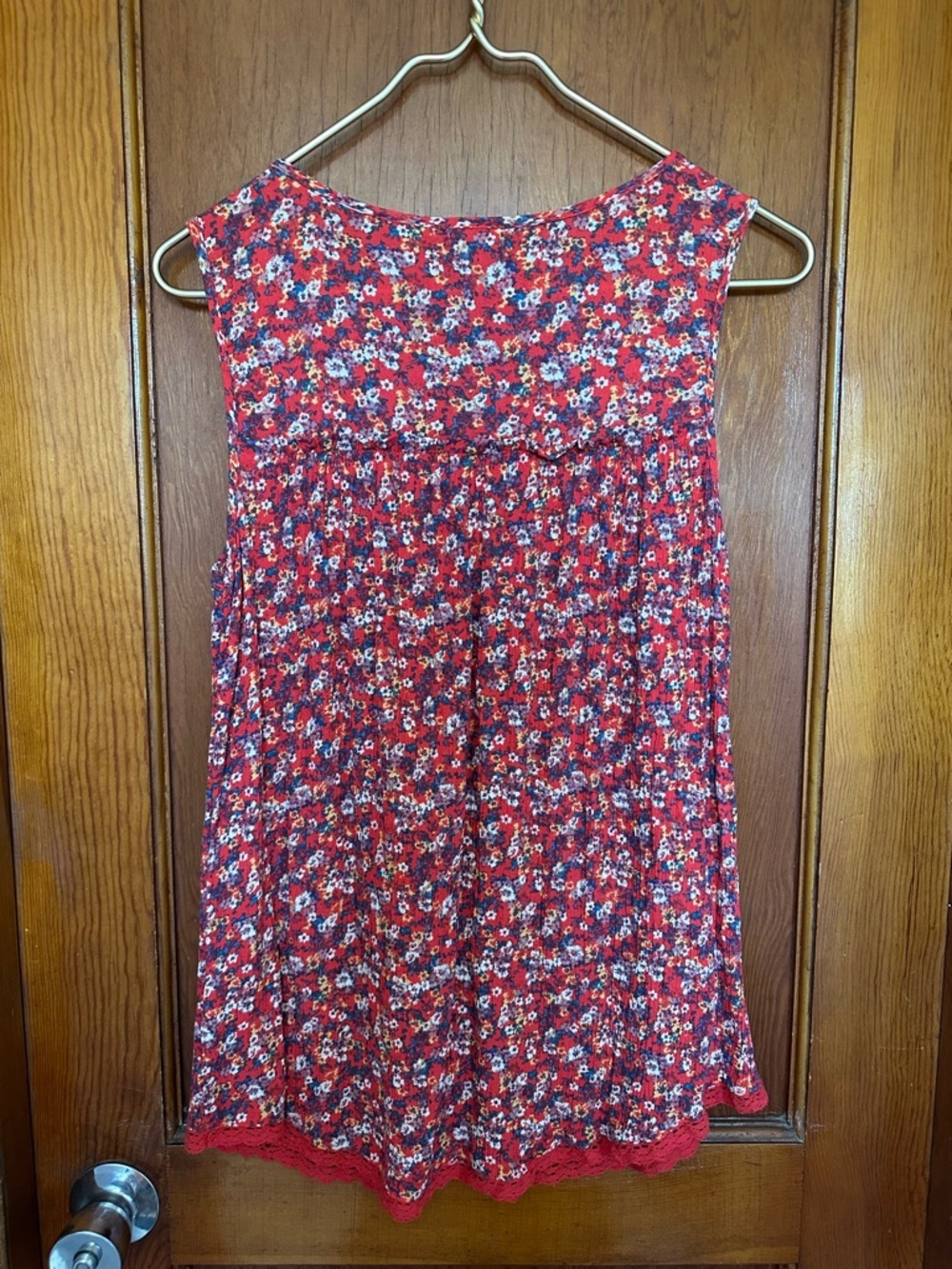 Mason & Belle Women’s Feminine Boho Floral Embroidered Lace Hem Tank Top Size M - Picture 4 of 6